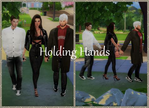 Holding Hands Trio Poses Sims 4 Poses