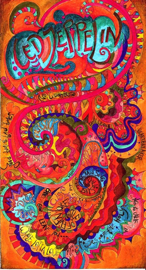 Led Zeppelin Band Posters Psychedelic Poster Rock Posters