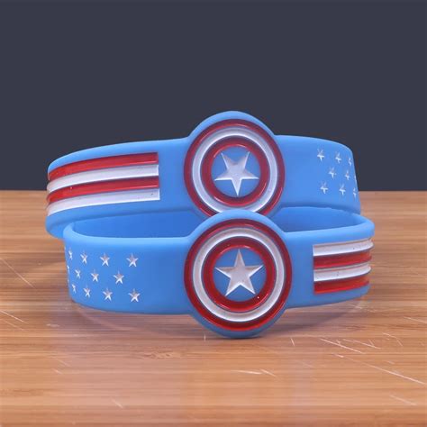 2colors Captain America Silicone Bracelet China Blue And Light Blue