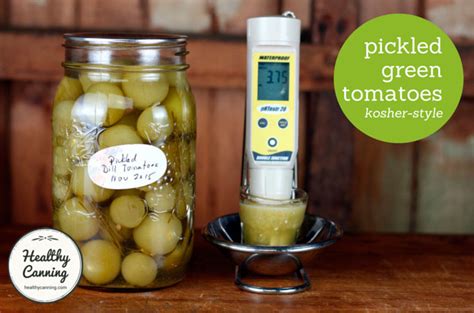 For hamburger pickle slices using small standard tomatoes, slice off the stem end, them slice them into 1/8 thick slices horizontally (i.e., between the stem and blossom ends). Pickled Green Tomatoes - Healthy Canning