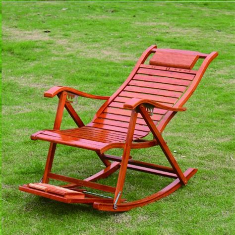 Noon Break Folding Leisure Ways Outdoor Lounge Bamboo Rocking Chair