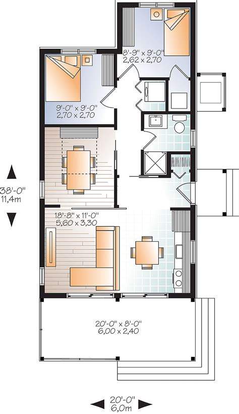 2 Bedrm 700 Sq Ft Cottage House Plan 126 1855