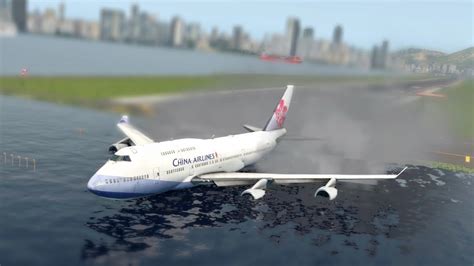 747 Runway Overrun Into Water China Airlines Flight 605 Youtube