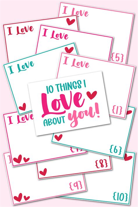 10 Things I Love About You Mini Book Printable Kara Creates