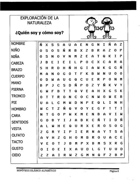 Sopa De Letras Con El Cuerpo Humano Spanish Names Of Body Systems My
