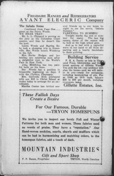 The Tryon Daily Bulletin Tryon Nc 1928 Current August 30 1940 Image 8 · North Carolina