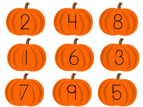 Printable Pumpkin Numbers Printable Word Searches