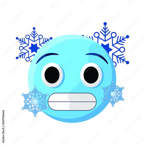 Freezing Cold Frozen Face Emoji Creative Mood Stock Vector Adobe Stock