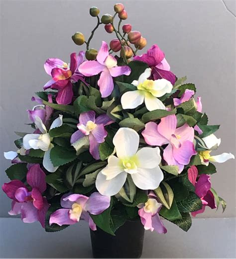 Artificial Flower Arrangement With Orchids Artificial Flower Studio