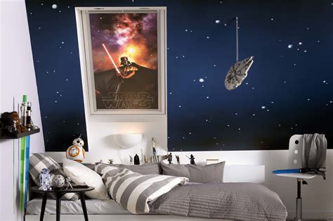 Star Wars Wallpaper Bedroom Wars Star Room Wallpaper Blinds Velux