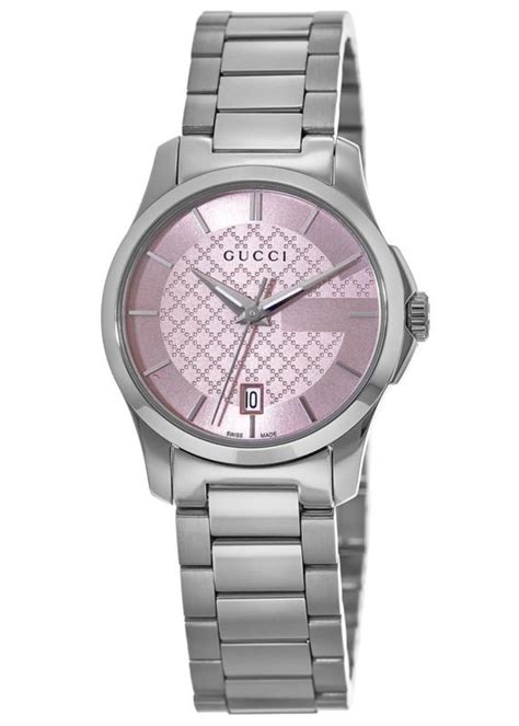 Gucci G Timeless Pink Dial Steel Womens Watch Ya126524