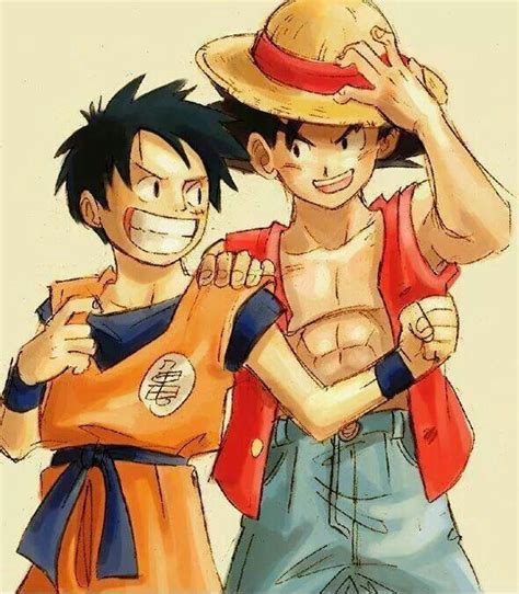 Goku And Luffy Crossover Dragon Ball Goku Dragon Ball Super Manga