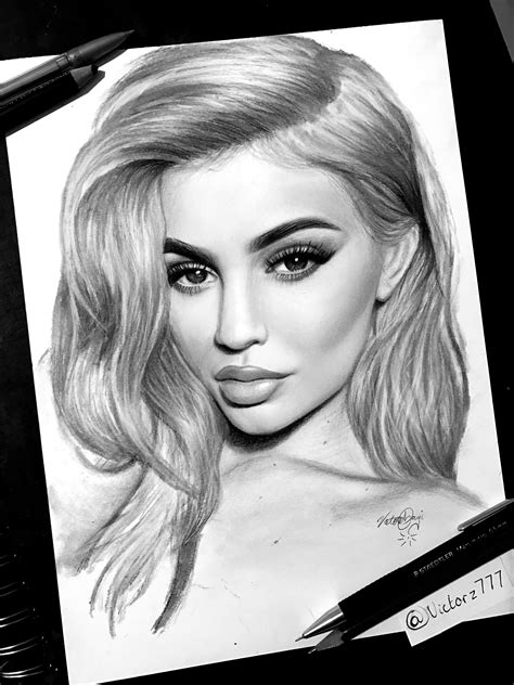 Kylie Jenner Graphite Drawing Kylie Jenner Drawing Graphite Drawings