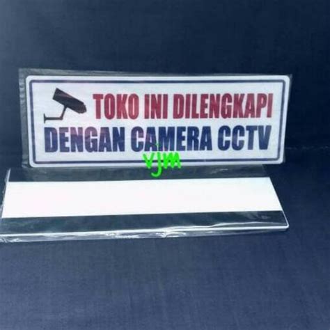 Jual Plat Akrilik Toko Ini Dilengkapi Dengam Kamera Cctv Sign Label