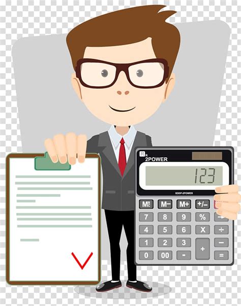 Man Holding Calculator Accountant Accounting Cartoon Accounting
