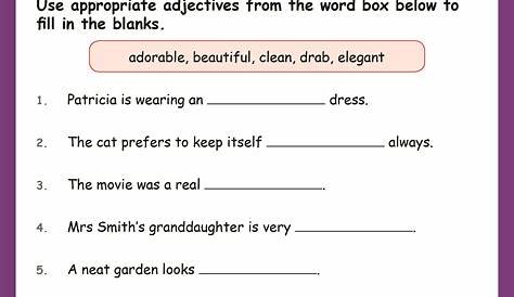 order of adjectives in sentences worksheets k5 learning - ordering