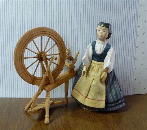 Doll Play Spinning Wheel Movie Game Wooden Dolls Diy Doll Doll Pattern Antique Dolls