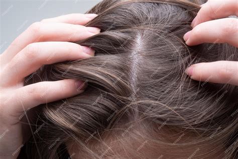 Premium Photo Close Up Of Woman Examining Her Scalp And Hair Hair