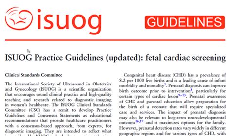 Updated Isuog Practice Guidelines Fetal Cardiac Screening