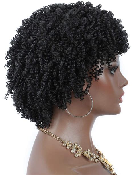 Kalyss Premium Synthetic Short Afro Kinky Curly Wigs Realistic Black