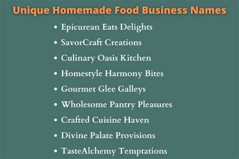 700 Homemade Food Business Names Ideas To Pick From
