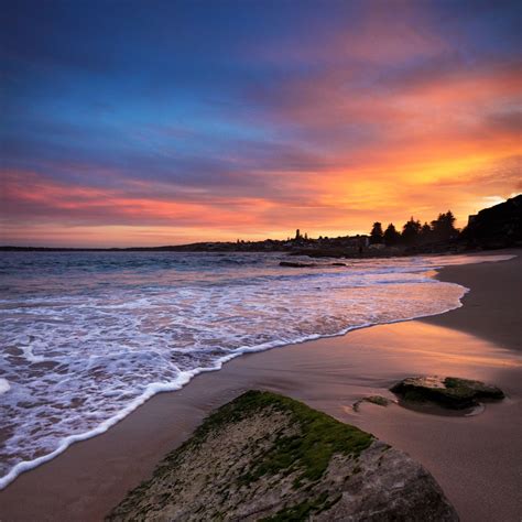 Download Wallpaper 2780x2780 Beach Sea Stones Sunset Ipad Air Ipad