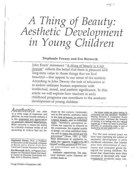 Pdf A Thing Of Beauty Aesthetic Development In Young Children