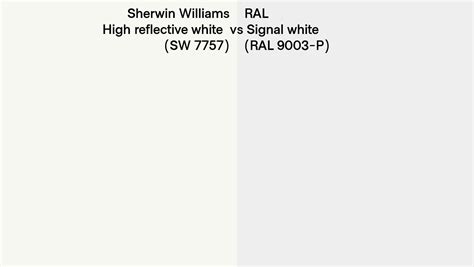 Sherwin Williams High Reflective White Sw Vs Ral Signal White