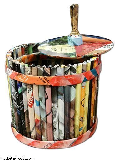 How To Recycle Recycled Waste Basket Recycled Magazine Crafts