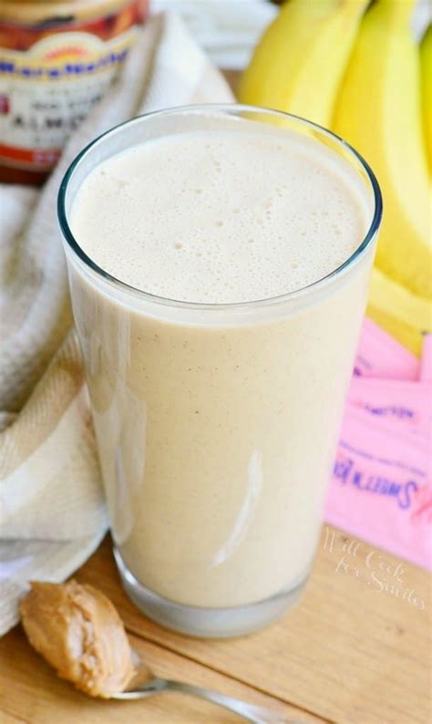 Skinny Almond Butter Banana Breakfast Smoothie Will Cook For Smiles