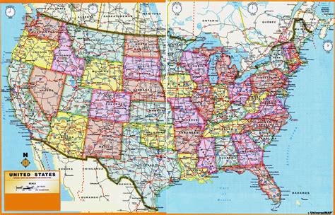 Map Of The United States With Scale United States Map Europe Map