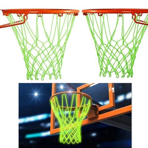 Buy 2 Pcs Glow In The Dark Basketball Net Outdoor All Weather Anti Whip 12 Loops Standard