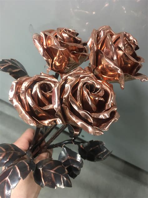 Made Some Copper Roses For Metal Practice Turned Out Great Pics