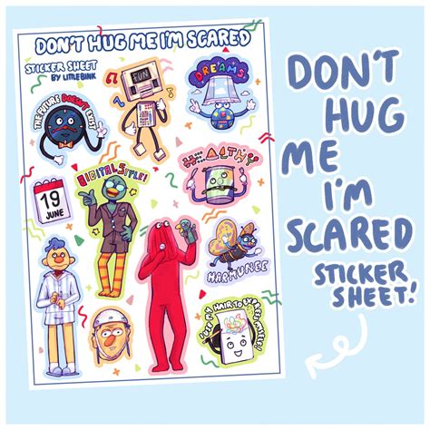Dont Hug Me Im Scared Sticker Sheet Cute Art Etsy