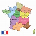Mapa De França Com Regiões E Seus Capitais Ilustração do Vetor ...
