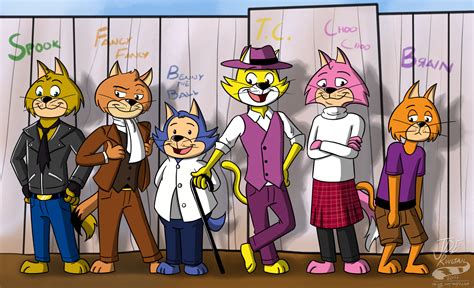 Furrybooru Anthro Barefoot Benny The Ball Bottomwear Brain Top Cat Cane Choo Choo Top Cat