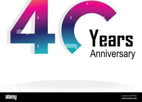40 Year Anniversary Logo Vector Template Design Illustration Stock