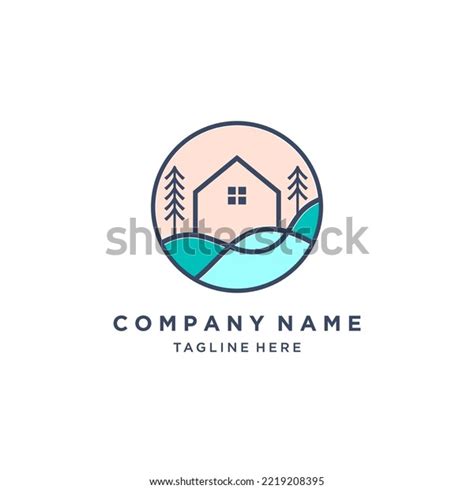 Lake House Logo Design Vector Stock Vector Royalty Free 2219208395