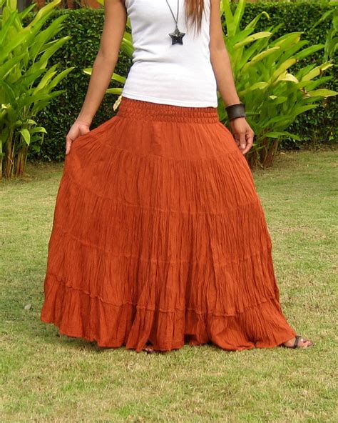 Long Maxi Skirt Tiered Skirt Hippie Skirt Bohemian Skirt Etsy