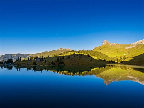 Lake River Reflection Hill Landscape Hd Wallpaper Preview