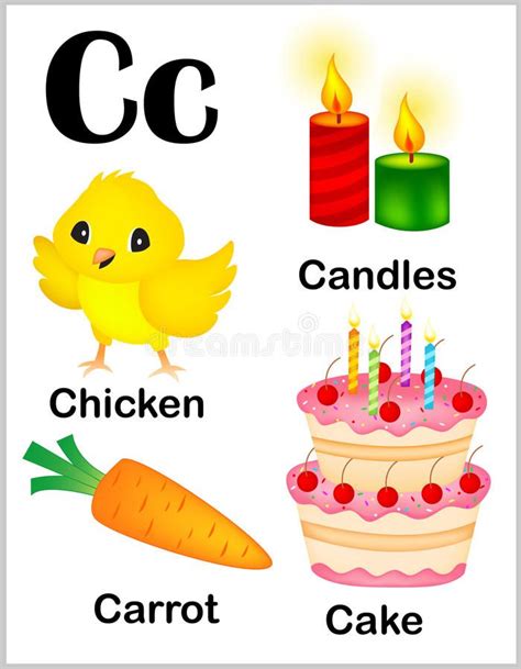 Illustration About Cute And Colorful Alphabet Letter C With Set Of