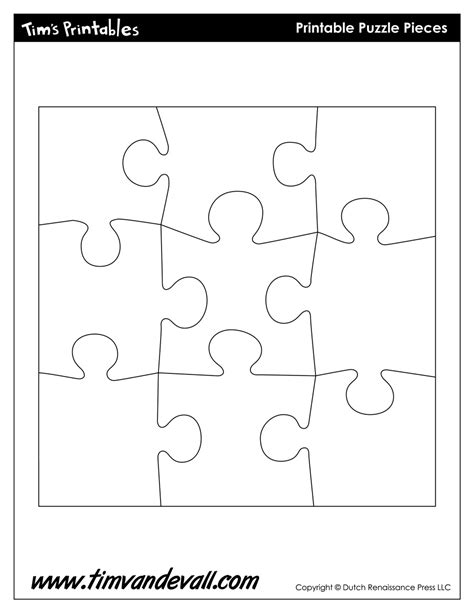 Puzzle Piece Shapes Template Tim S Printables