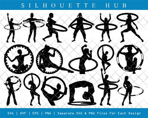 Hula Hoop Svg Cut Files Hula Hooping Silhouette Hula Etsy