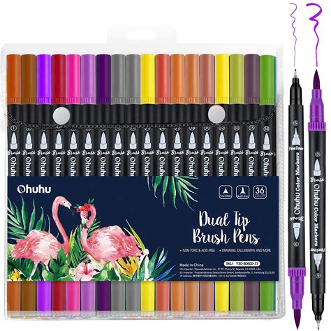 Buy Ohuhu 36 Colouring Pens Dual Tip Brush Pens Felt Tip Pens For