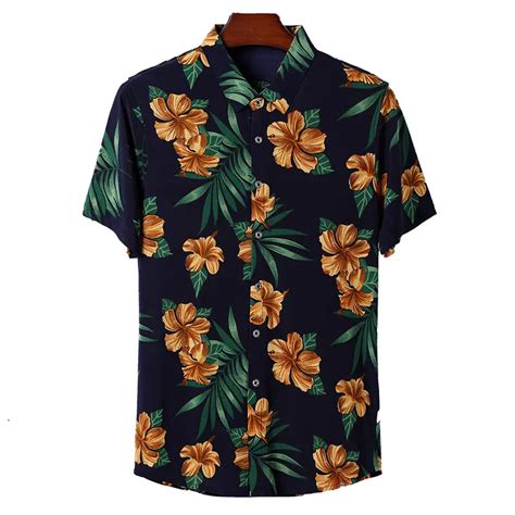 Precios mas bajos Obtén la mejor opción SSLR Camisa Hawaiana Colorida de Manga Corta de Flores