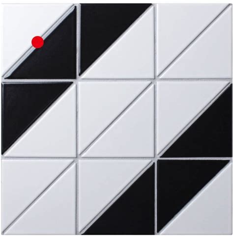 4 Railroad Pattern Black White Matte Porcelain Geometric Tile Ant