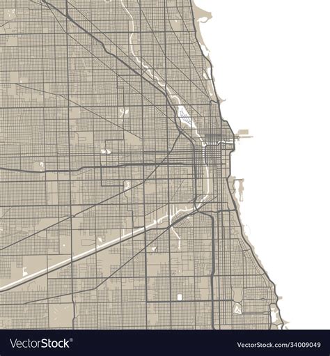 Chicago Map City Map Poster Map Royalty Free Vector Image