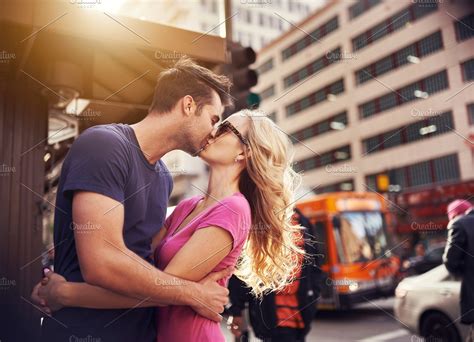 Romantic Couple Kissing In La High Quality People Images ~ Creative Market