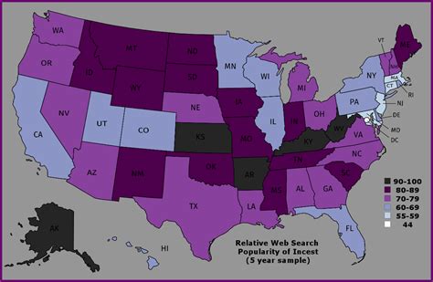 u s states most interested in incest mapporn