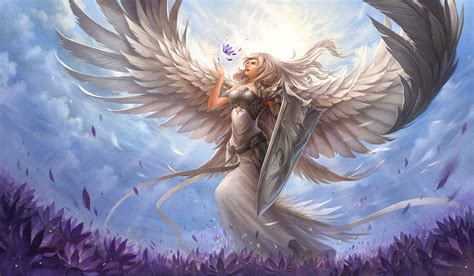 Download Beautiful Angels From Dragon Fantasy Wallpaper